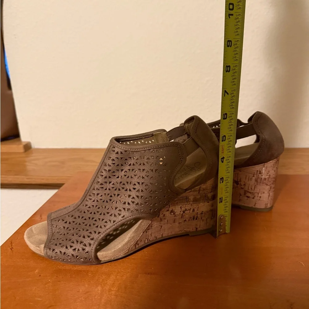Life‎ stride Elegant Brown Peep-Toe wedges